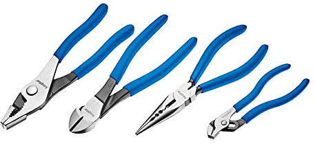 Kauplus Pro Industrial Zangen-Set, 4-teilig (10,2 cm Nut- und Nutzange, 17,8 cm Seitenschneidzange, 20,3 cm Spitzzange, 22,9 cm Linesman-Zange)