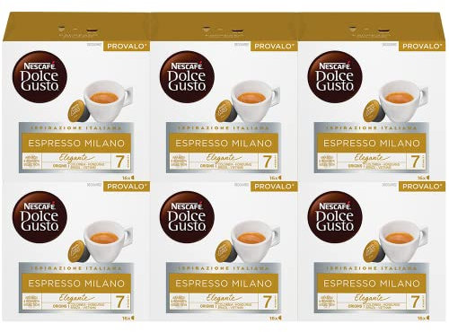 Nescafé Dolce Gusto Espresso Milano - Café - 96 Capsules (Pack de 6 Boîtes x 16)