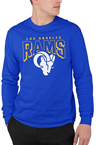 Junk Food Clothing x NFL - Los Angeles Rams - Bold Logo - Men's and Women's Long Sleeve Fan Shirt - Size Large