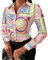 Siyova Camicia Donna alla Moda Sexy a Maniche Lunghe Elegante Blusa da Ufficio Casual (Fiore Rosa, XL)