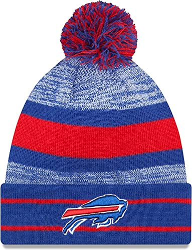 New Era Unisex-Adult NFL Official Sport Knit Classic Cuffed Knit Pom Beanie Hat, Multi-Color, One Size