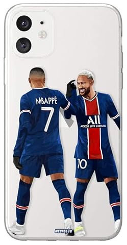 MYCASEFC Custodia per calcio Neymar & Mbappe PSG Huawei P Smart Z in silicone per smartphone stampato in Francia in TPU
