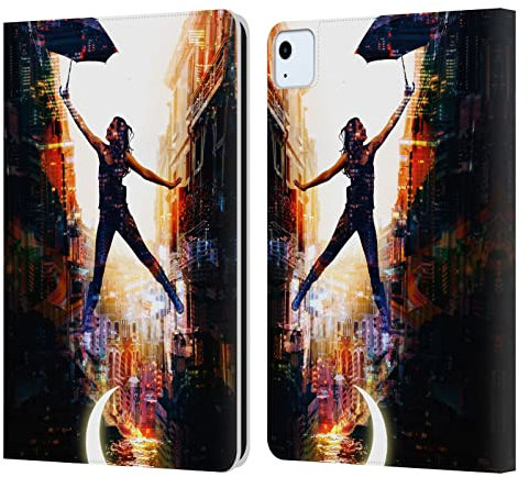 Head Case Designs Licenciado Oficialmente Dave Loblaw Bailando a La Luz De La Luna Ciencia Ficción Y Surrealista Carcasa de Cuero Tipo Libro Compatible con Apple iPad Air 2020/2022