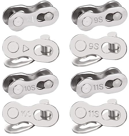 Ezweiji Kettenschloss 9 Fach, 5 Paar Hochwertige Fahrradketten Magic Schnellspanner Kettenglied für 9 Speed (9 Geschwindigkeit)