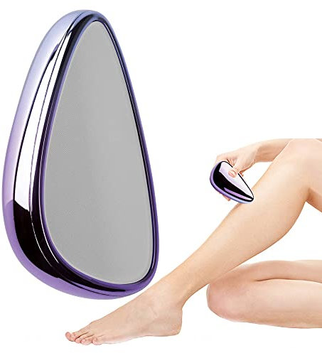 Eliminación de vello mágica, borrador de cabello de cristal, depiladoras portátiles sin dolor, diseño ergonómico, removedor de vello sedoso y suave, herramienta de eliminación de vello (morado)