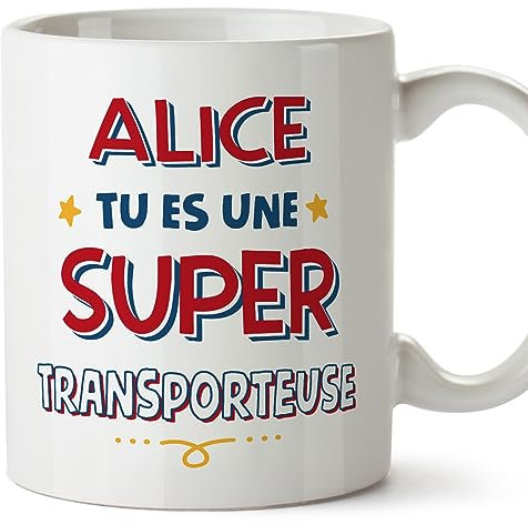 Mugffins Tasses Personnalisables pour TRANSPORTEUSE femme - En Français - Cadeau Personalisé- Tu es Super - 11 oz / 330 ml