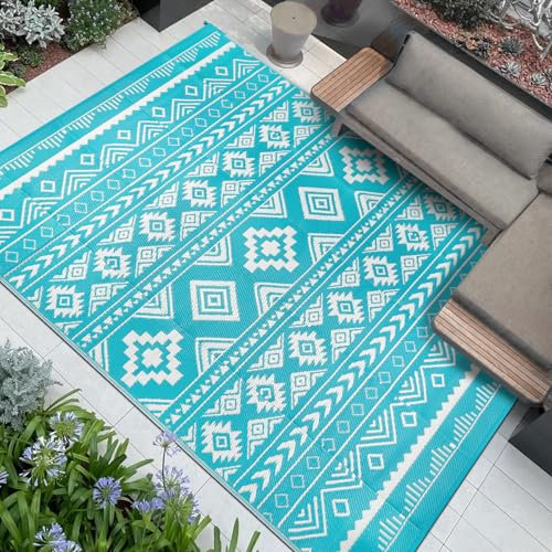 Famibay Alfombras para exteriores, impermeables, grandes, para exteriores, patio, jardín, reversible, portátil, para camping, balcón, terraza, patio, porche, playa, barbacoa