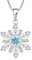starchenie Schneeflocke Halskette 925 Sterling Silber Aquamarin Blau Anhänger für Damen