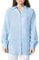 Sublevel Langarm Musselin Bluse mit Kentkragen - Damen Muselin Oversize Bluse, Baumwolle, Knopfleiste in verschienden Farben Light-Blue S/M
