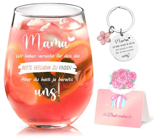 Joymaking Verre à vin cadeau pour maman – Personnalisé, Meilleurs cadeaux pour maman pour la fête des mères, un anniversaire, Noël – 17 oz
