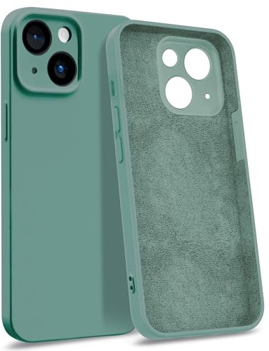 MyGadget Custodia per iPhone 15 [Quadrupla Protezione] - Case in Silicone Rigido con Fodera in Microfibra - Cover Blu Petrolio