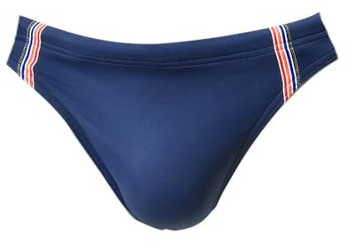HOM Slip de Bain Micro Nautical Cup Swim Briefs, Marine Ruban rayé, XL Men's