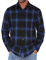 COOFANDY Kariert Hemd Herren mit Langen Ärmeln Regular Fit Trachtenhemd Basic Casual Arbeitshemd Plaid Shirt mit Taschen für Männer Blau-Schwarz L