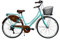 MADICKS Damenfahrrad Hollandrad Größe 26 Cityrad Vintage Retro mit Tiffany-Korb – Türkis mit Gangschaltung City Bike (Korb aus Eisen)