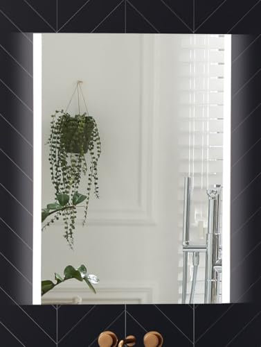 BD ART - Wandspiegel - Badspiegel - Rechteckig - 60x90 cm - mit LED-Beleuchtung - Lichtfarbe Neutral 4200K, IP44 - Vertikaler Spiegel - Spiegel Groß - Mirror - Ganzkörperspiegel - (Twin, 60 x 90 cm)