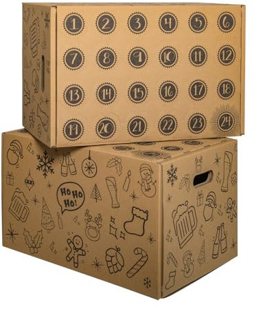 karton-billiger | Adventskalender zur Selbstbefüllung, selber füllen, für Bierflaschen, Bier-Adventskalender, aus Wellpappe