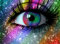ParNarZar 5D Diamond Painting Eckige Steine Gefärbte Augen 25x35cm für Eingang, Haus, Wand, Wohnstub Und Treppe Dekoration