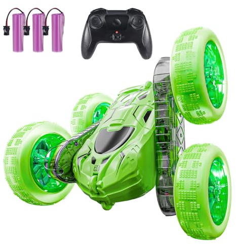 YouCute Ferngesteuertes Auto ab 3 4 5 6 7 8 9 10+ Jahre RC Auto mit LED Spielzeug Geschenke für 3+ Jährige Jungen Mädchen (Grün)