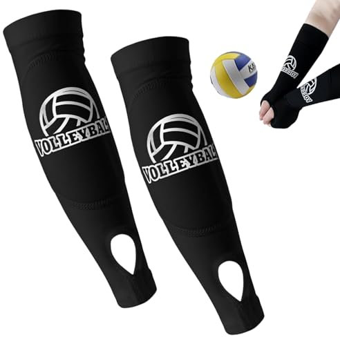 Laralily 1 Paar Volleyball Armschoner Armschoner Volleyball Damen Armschoner Volleyball mit Schutzpolster Daumenloch Volleyball Armschoner Jugend Unterarmschutz Zubehör für Sport Armstulpen.