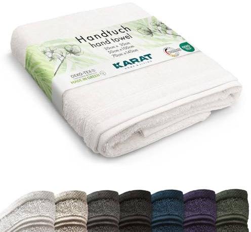 KARAT Handtuch aus 100% Baumwolle, 30 x 30 cm Weiß, Oeko-Tex 100 Zertifiziert, Badetuch, Seiftuch, Duschtuch, flauschig & schnelltrocknend, Towels, Gästehandtücher (Bay)