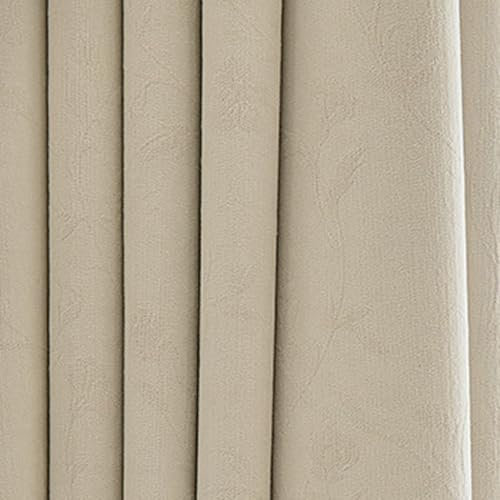 Dsnyu Gardinen Wohnzimmer Elegant, Vorhänge XXL Beige Volltonfarbe Polyester für Schlafzimmer 2er Set 137x244cm BxH