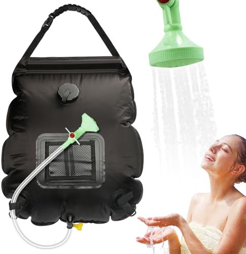 MIUUIPI Sac de Douche Solaire Camping, 20L Douche de Voyage avec Pomme de Douche, Pliant Extérieur pour Douche, Sac de Douche Solaire Portable, Température 45 °C pour Randonnée Escalade