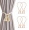 4 Stück Magnetische Vorhang Raffhalter, Gardinenhalter Raffhalter aus Holz Boho, Handgewebt Gardinen Raffhalter, Vorhanghalter, Raffhalter Magnetisch, Baumwollseil für Home Büro Gardinen Deko (Beige)