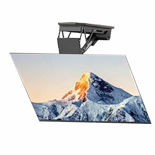 ZQMKQCEK Electric TV Ceiling Mount - Tv Wall Mount, 0-85° Flip Down Pitched Roof Mount TV Bracket - Hidden Drop Down TV Lift - Electric TV Ceiling Mount With Remote Control And Switch Control