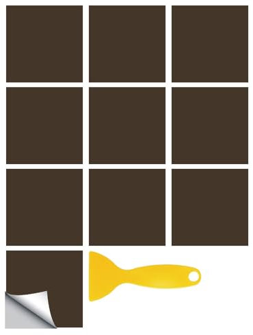 Hixingo Piastrelle Adesive Cucina Bagno, 20 Pezzi Mattonelle Adesive Cucina Piastrelle Bagno Adesivi PVC Pannelli Decorativi Tinta Unita per Mobili e Pareti (Marrone,20x20cm)