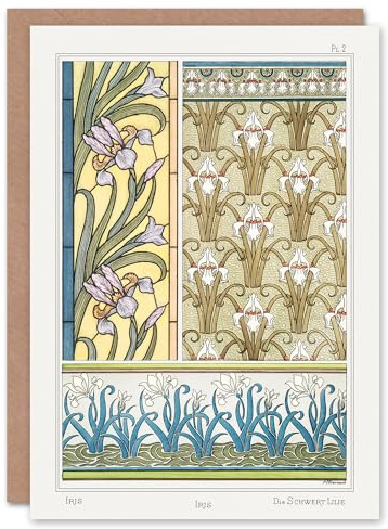 Artery8 Maurice Pillard Verneuil Art Card Iris Floral Patterns
