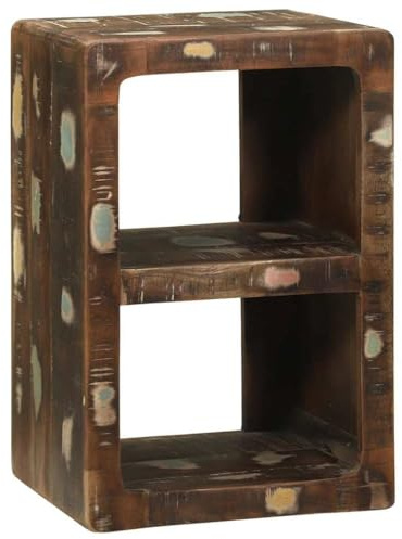 vidaXL TV-Schränk Mehrfarbig 36 x 30 x 54 cm Massivholz Altholz, Wohnzimmeraufbewahrung, rechteckiger Mediamöbel, moderner TV-Tisch, vielseitiger Unterhaltungsbereich