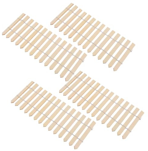 TOGEVAL 4 Pezzi Micro Recinzione Paesaggistica Staccionata Decorativa Assi di Recinzione Non Finite Staccionate Naturali Staccionate in Legno Fai da Te Staccionata Fai da Te di Legno Cachi