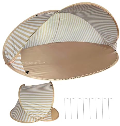 Yianyal Strandzelt | Strandmuschel mit UV-Schutz mit Tragetasche inklusive – Sonnenschutz faltbar atmungsaktiv für Pool Outdoor Garten und Reise