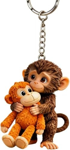 HiCWX Porte-clés 3D Protect Punch The Monkey