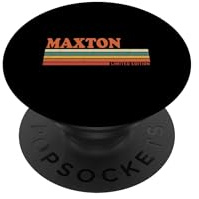 Maxton Retro personalisierter Vorname, Vintage-Streifen PopSockets Klebender PopGrip
