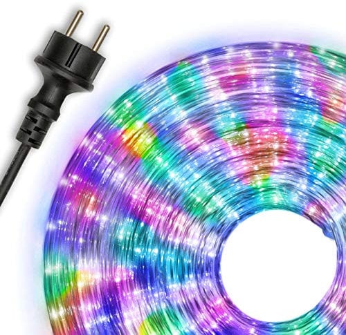 Nipach GmbH 20m 480 LED Lichterschlauch Lichtschlauch bunt – Innen- und Außenbereich – energiesparende Leucht-Dekoration für Garten Fest Weihnachten Hochzeit Gesamtlänge ca. 21,50 m