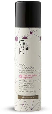 Style Edit Root Touch Up Spray | Temporary Hair Color for Gray Roots and Thinning Hair | Salon-Quality, Transfer-Resistant Hair Concealer | Dark Brown, 2 oz