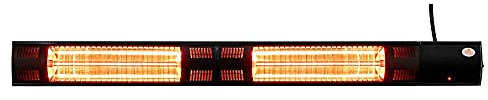 Heatlab 3kW Electric Patio Heater IP44 Dual Outdoor Remote Control Black