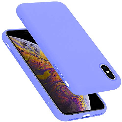 Cadorabo Custodia per Apple iPhone X/XS in Liquid Lila Chiaro - Morbida Cover Protettiva Sottile di Silicone TPU con Bordo Protezione - Ultra Slim Case Antiurto Gel Back Bumper Guscio
