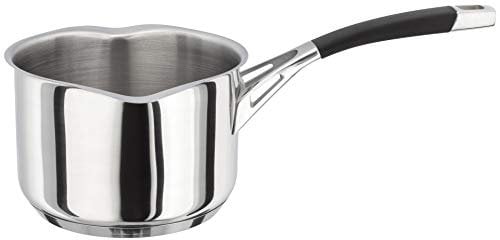 Stellar Flow 14cm Milk Pan, 1 Litre Capacity, Stainless Steel Cooking Pot, Oven Safe Cookware