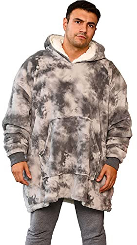 Dreamscene Oversized Hoodie Blanket for Cold Nights Warm Soft Fleece - Tie Dye