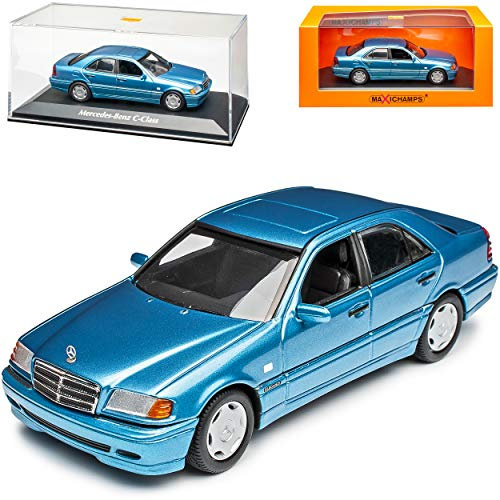 MAXICHAMPS Mercedes-Benz C-Klasse W202 Limousine Blau 1993-2000 1/43 Minichamps Modell Auto