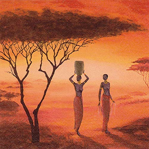 linoows 20 Servietten Afrika, Sonnenaufgang in der Savanne, der Tag beginnt 33x33 cm