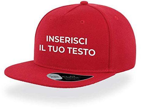 PRS - Cappello Berretto Personalizzato, Snapback Cappello Personalizzabile in Ricamo da Uomo Donna,personalizza in Ricamo Nome,Numeri,Testo,iniziali. (IT, Testo, Taglia Unica, S, Rosso, Napoli, PRS)