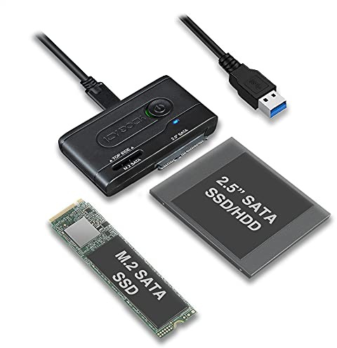 ICY DOCK 2.5” & M.2 SATA III HDD SSD to USB 3.2 Gen 1 (5Gbps) Hard Drive Docking Station Reader Adapter | EZ-Adapter MB031U-1SMB