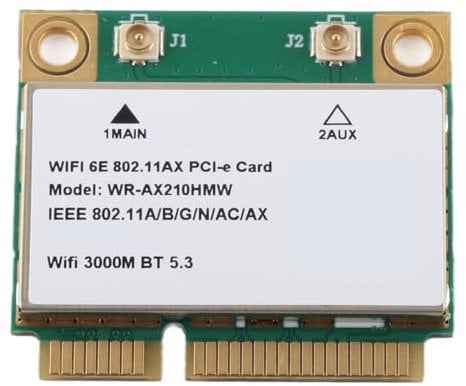 Annadue AX210HMW WiFi Karte, 5374M Wi-Fi 6E Wireless Modul Erweiterbar auf Interne 6GHz MU-MIMO Tri-Band Netzwerkkarte mit Bluetooth 5.2, PCIE Wireless Netzwerkkarte für Laptop