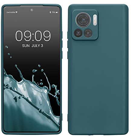 kwmobile Housse Compatible avec Motorola Edge 30 Ultra Coque - Housse de téléphone en TPU avec Protection Appareil Photo - pétrole