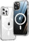 ONES Cover magnetica rigida ibrida compatibile con iPhone 14 Pro Custodia MagSafe, protezione di livello militare, airbag antiurto, ricarica wireless Qi, copertura in silicone antigiallo, trasparente