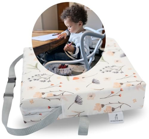 Rehausseur Chaise Enfant Coussin Siege Réducteur pour Table à Manger Mini Chaise Haute Portable Antidérapante pour Enfants et Bébé Facile à Nettoyer avec Sangles Ajustables