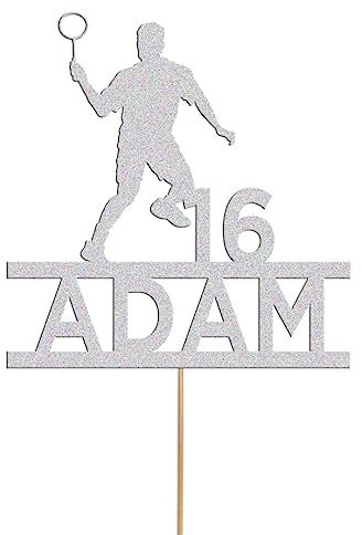 Custom Badminton Cake Topper Badminton Player Birthday Cake Decoration Any Name Any Age